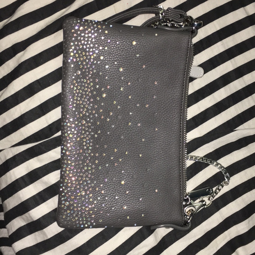 Grey sparkly purse